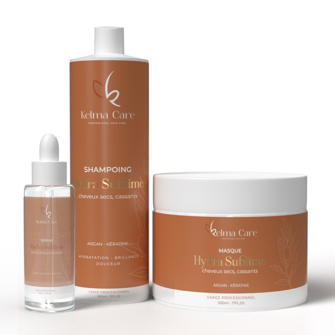 Coffret pack de soins pour cheveux secs + sérum Hydra sublime argan et kératine