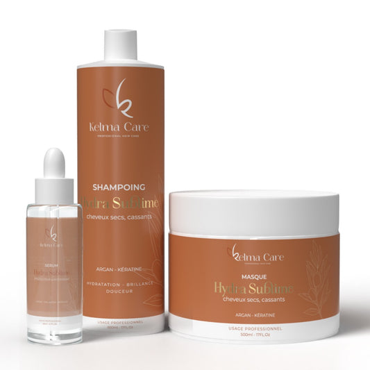 Coffret pack de soins pour cheveux secs + sérum Hydra sublime argan et kératine