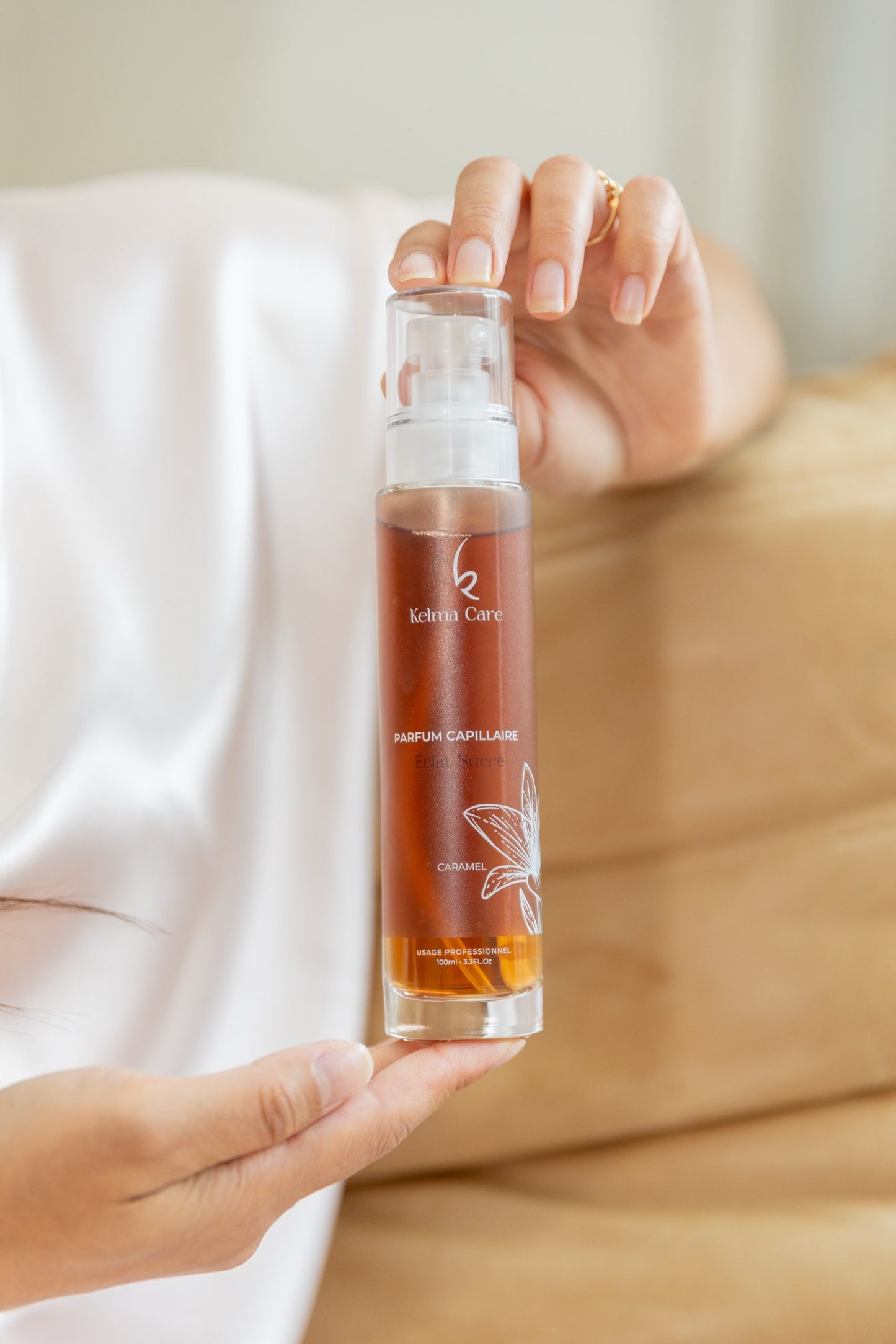Parfum capillaire éclat sucré Kelma care 100ml odeur caramel